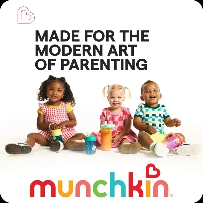 Launch key art: three toddlers with the new cups