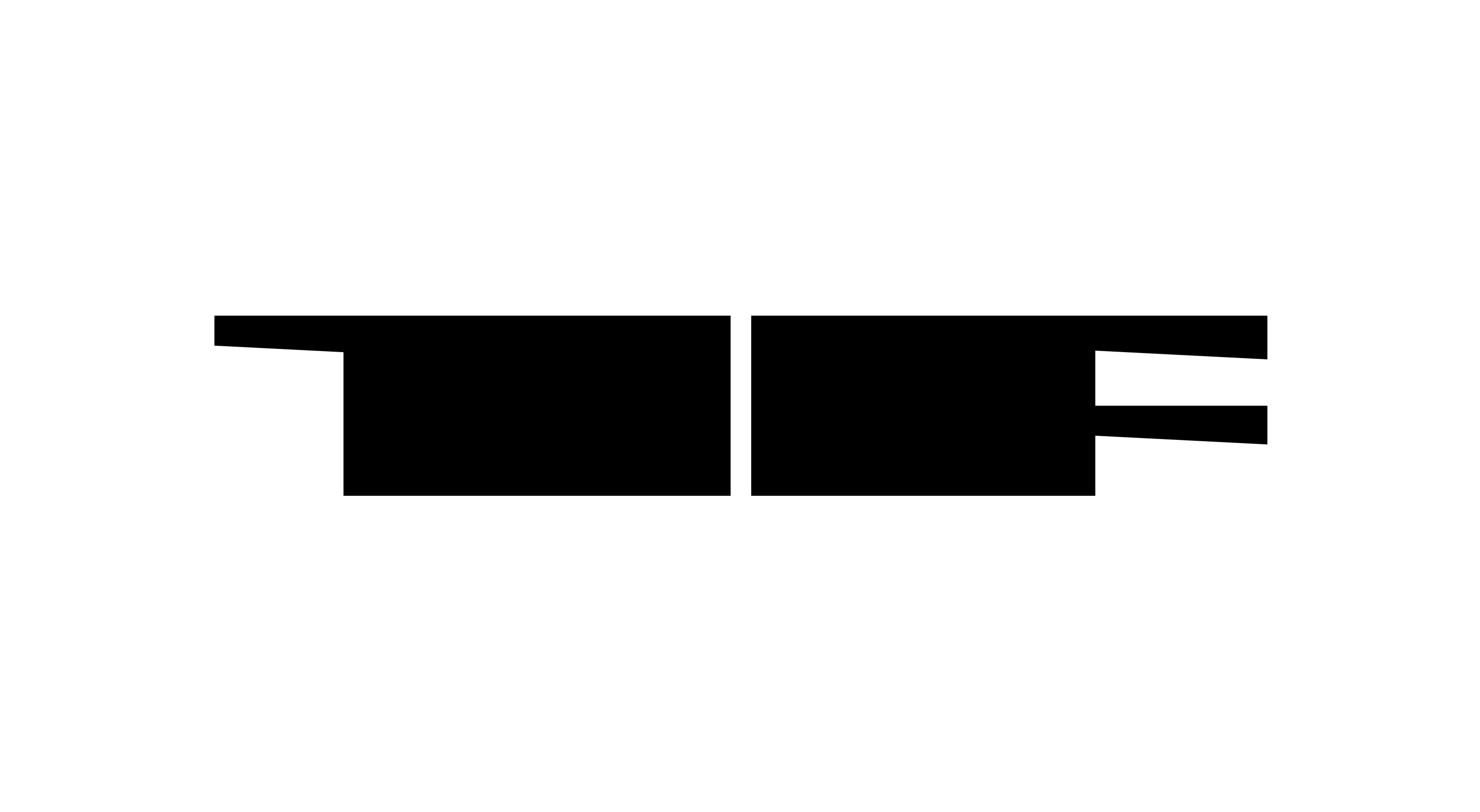 The Anvil symbol in black on white, the T and F locked into one form